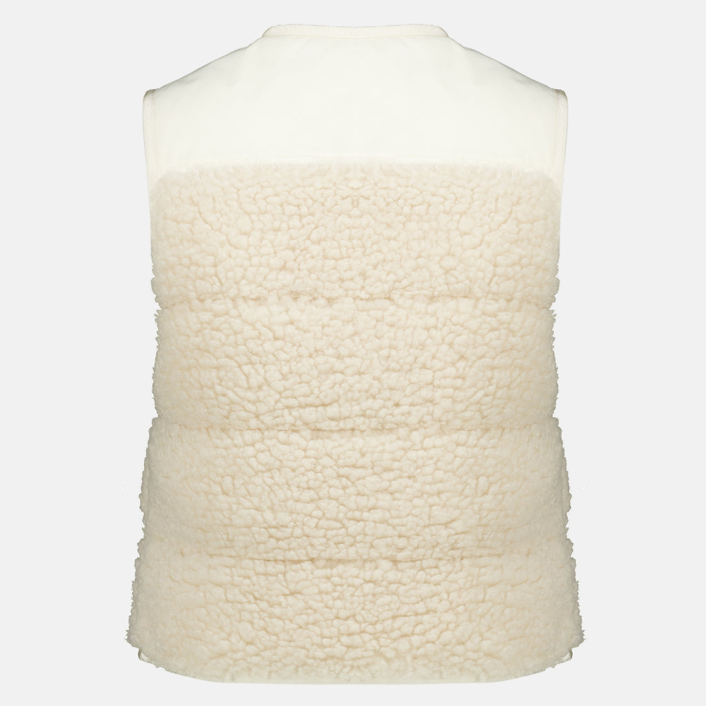 Vestes Gepolsterte Teddy Weste Moncler Beige Femme