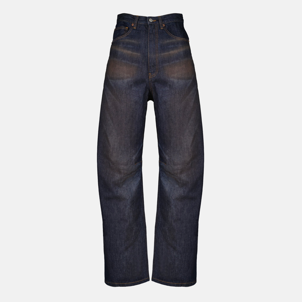 Pantalons Breite Dunkelblaue Jeanshose Mm6 Bleu foncé Femme