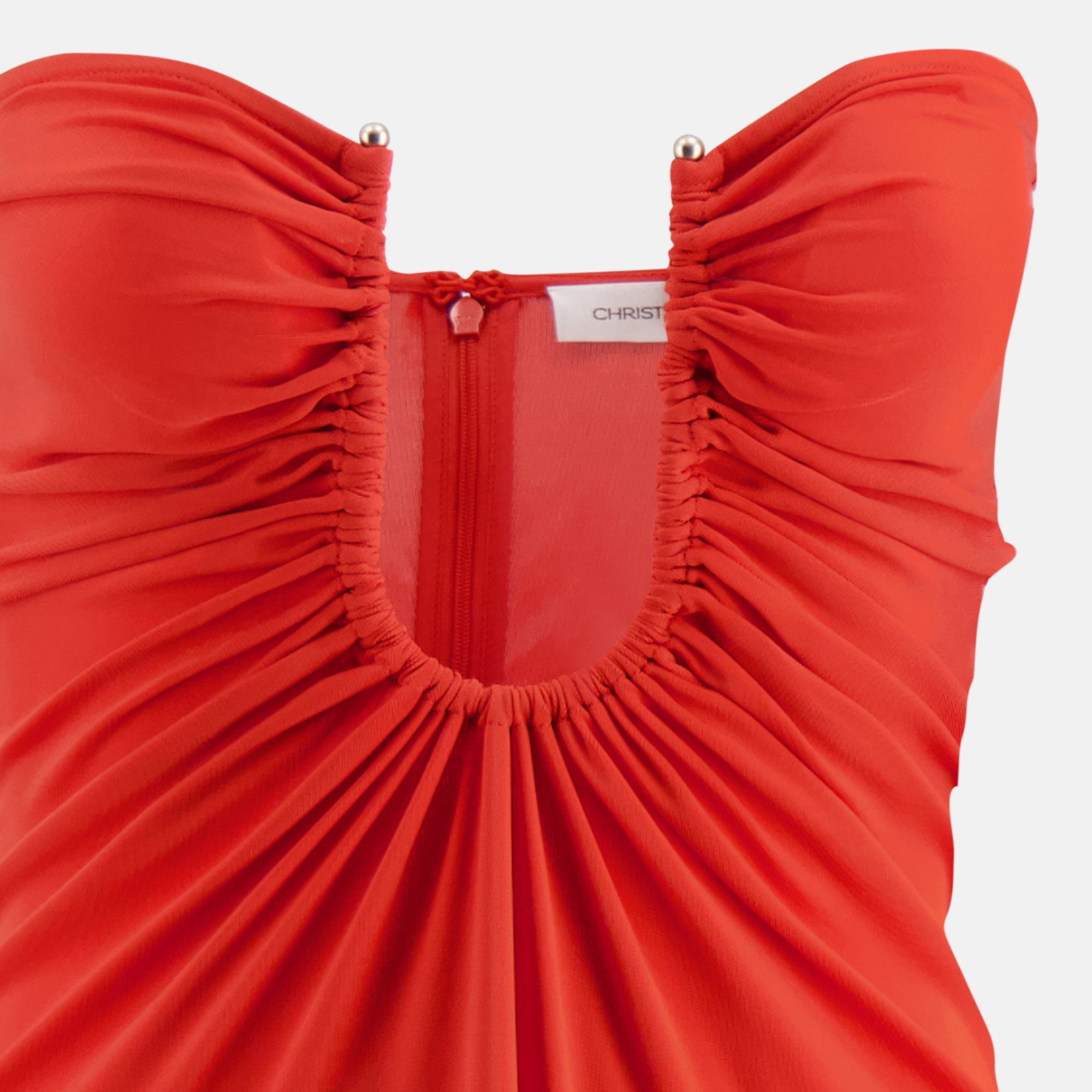 Image de l'article Robe bustier arqué orange de la marque Christopher Esber pour Femme - Saison Printemps-Été 2026 - Vue détaillée_1