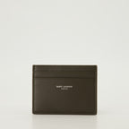 スモールレザーグッズ Porte-cartes Saint Laurent Paris Saint Laurent カーキ Homme