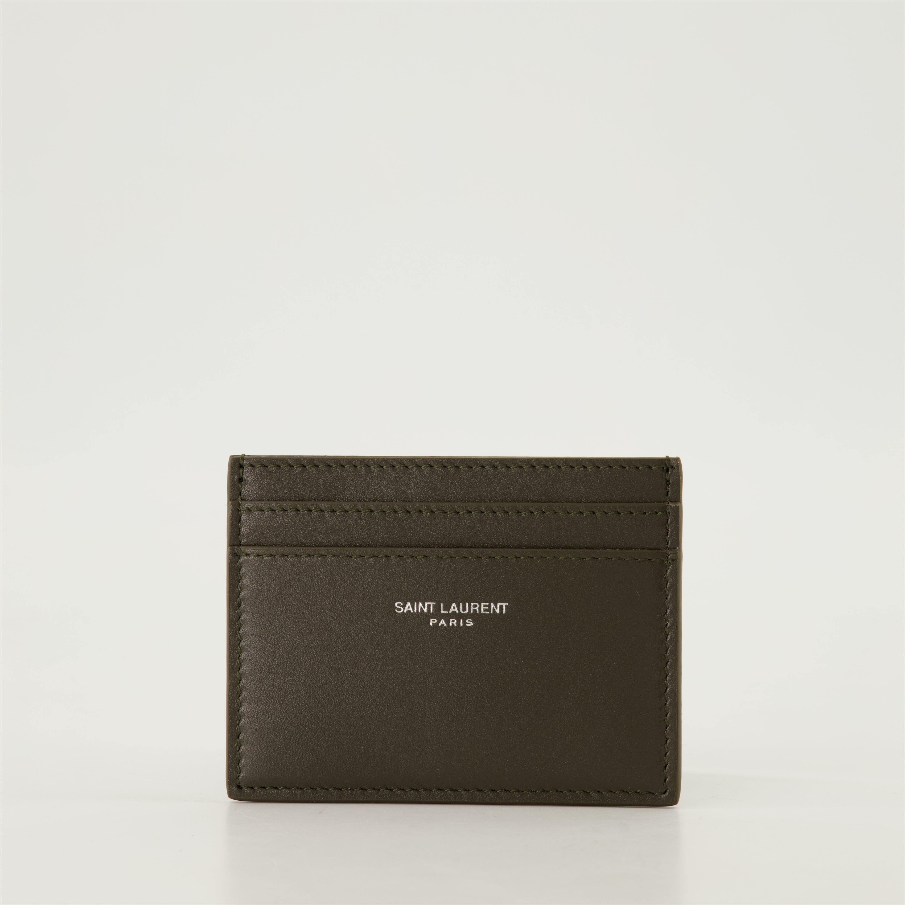 Small leather goods Porte-cartes Saint Laurent Paris Saint Laurent Khaki Homme