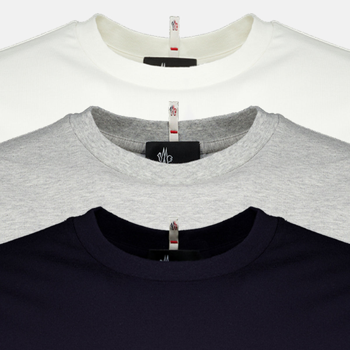 T-shirts Lot de trois t-shirts en coton Moncler Grenoble Blanc Homme