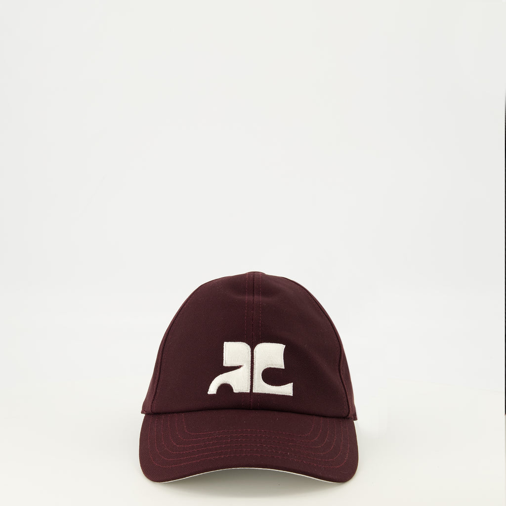 Chapeaux, casquettes et bonnets バーガンディ刺繍ACキャップ Courrèges Bordeaux Femme