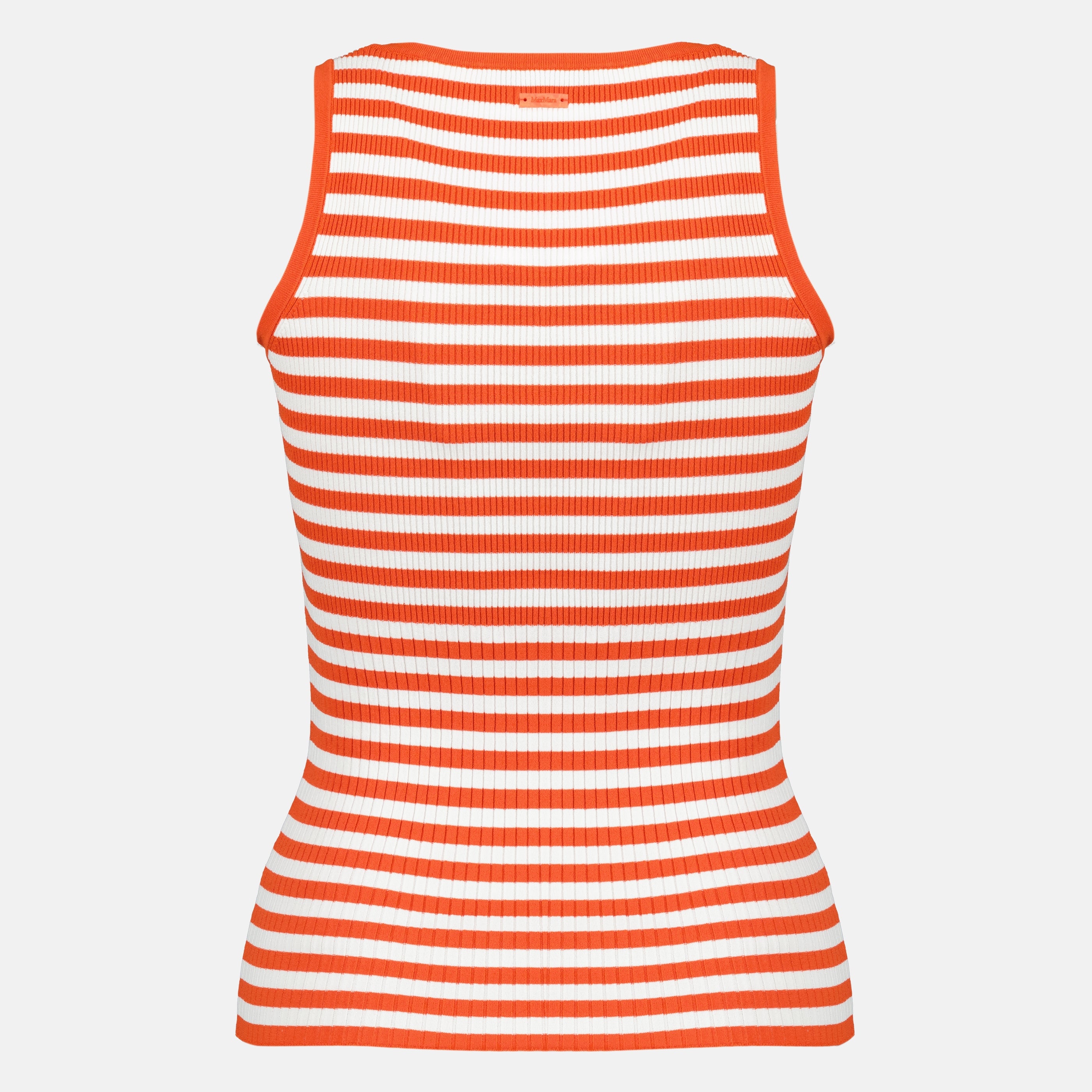 Imagem do artigo Top canelado às riscas brancas e vermelhas da marca Max Mara para Senhora - Temporada Primavera-Verão 2026 - Vista Traseira