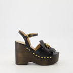 Zapatos de plataforma Sandalias Cuña VLogo Valentino Garavani Negro Femme
