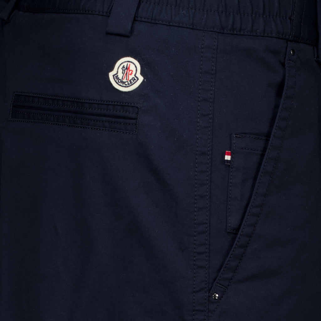 Pantalons Pantalon en coton bleu marine Moncler Bleu foncé Homme
