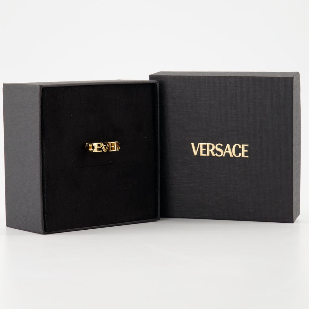 Joyería Anillo Logo Versace Oro Unisexo