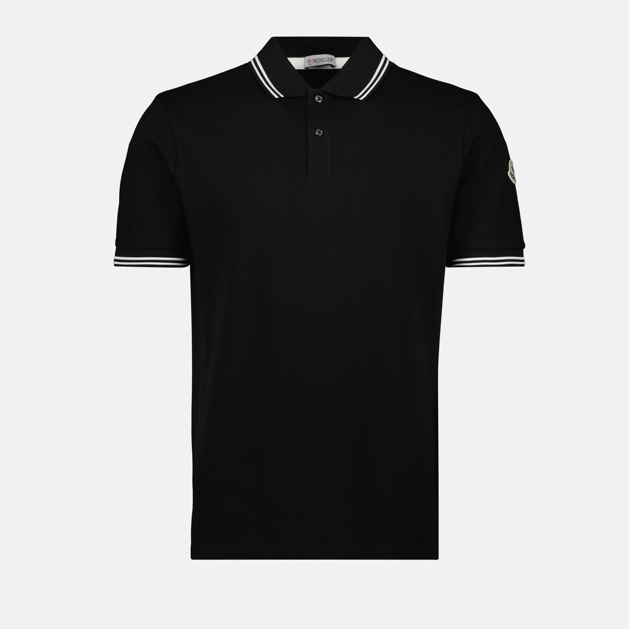 Polos Polo à bordure rayée Moncler Noir Homme
