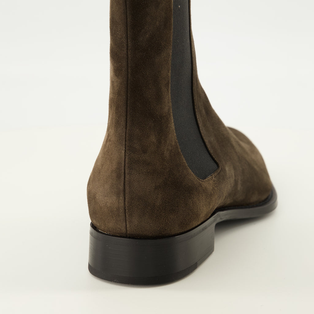 Bottes et bottines Bottines Aurelien Chelsea en suède marron Saint Laurent Marron Homme