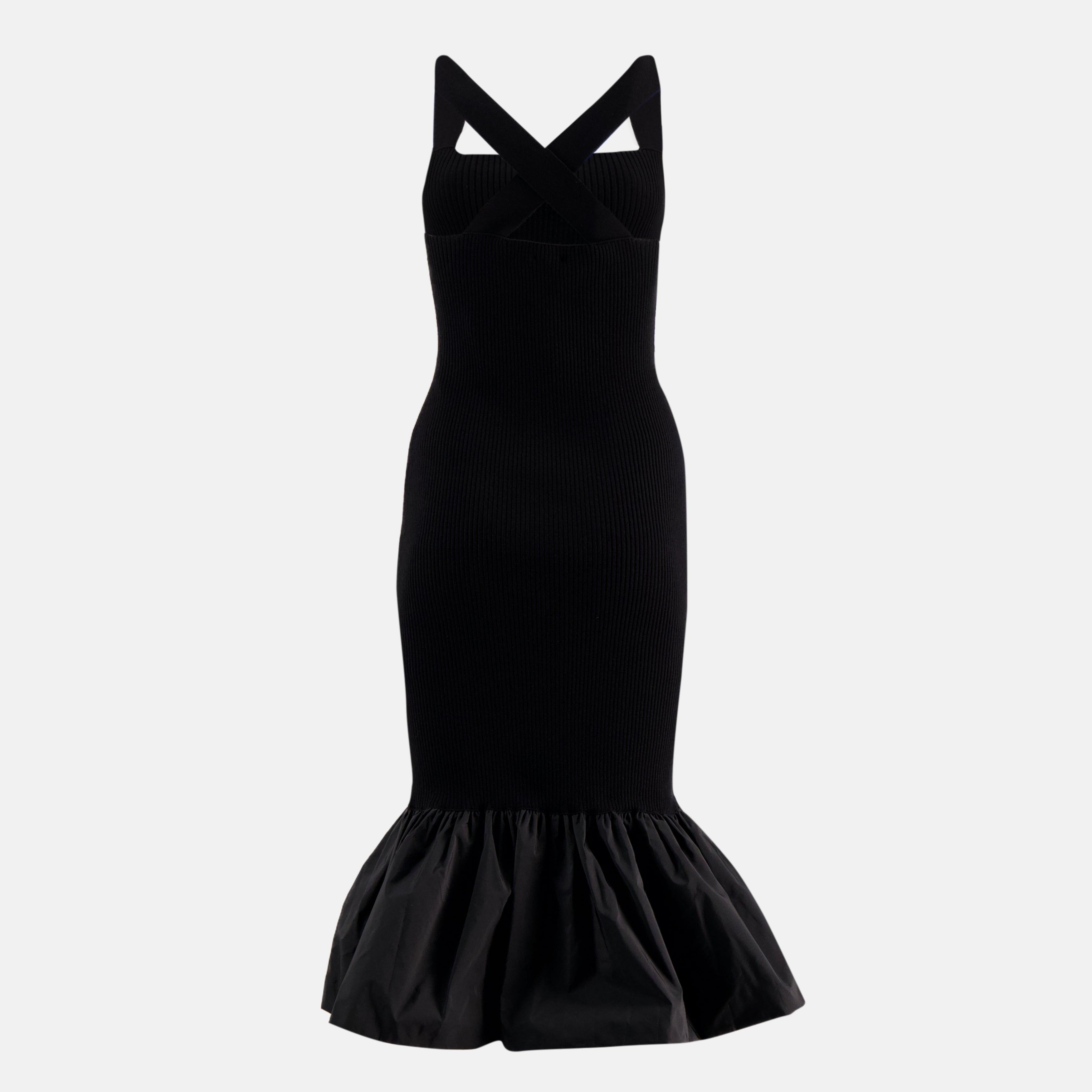 Image de l'article Robe noir côtelé de la marque Patou pour Femme - Saison Printemps-Été 2026 - Vue de Dos