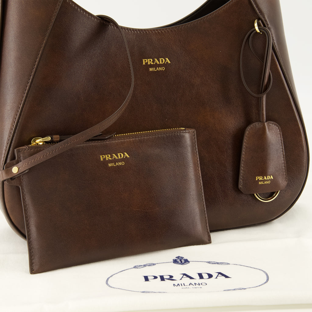 Sacs à main et épaule Borsa Boogie in Pelle Marrone Prada Marron Femme