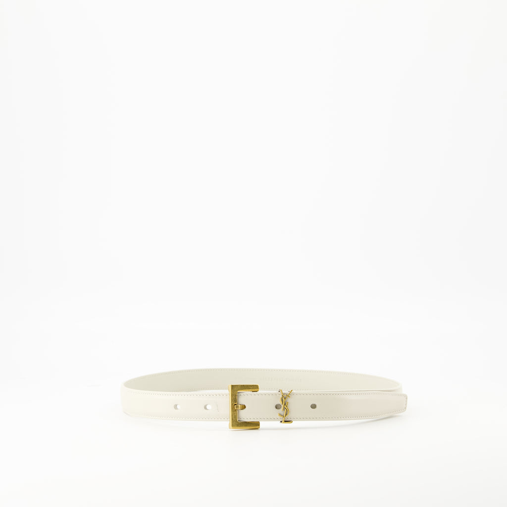 Ceintures Ceinture fine Cassandre Saint Laurent Blanc Femme