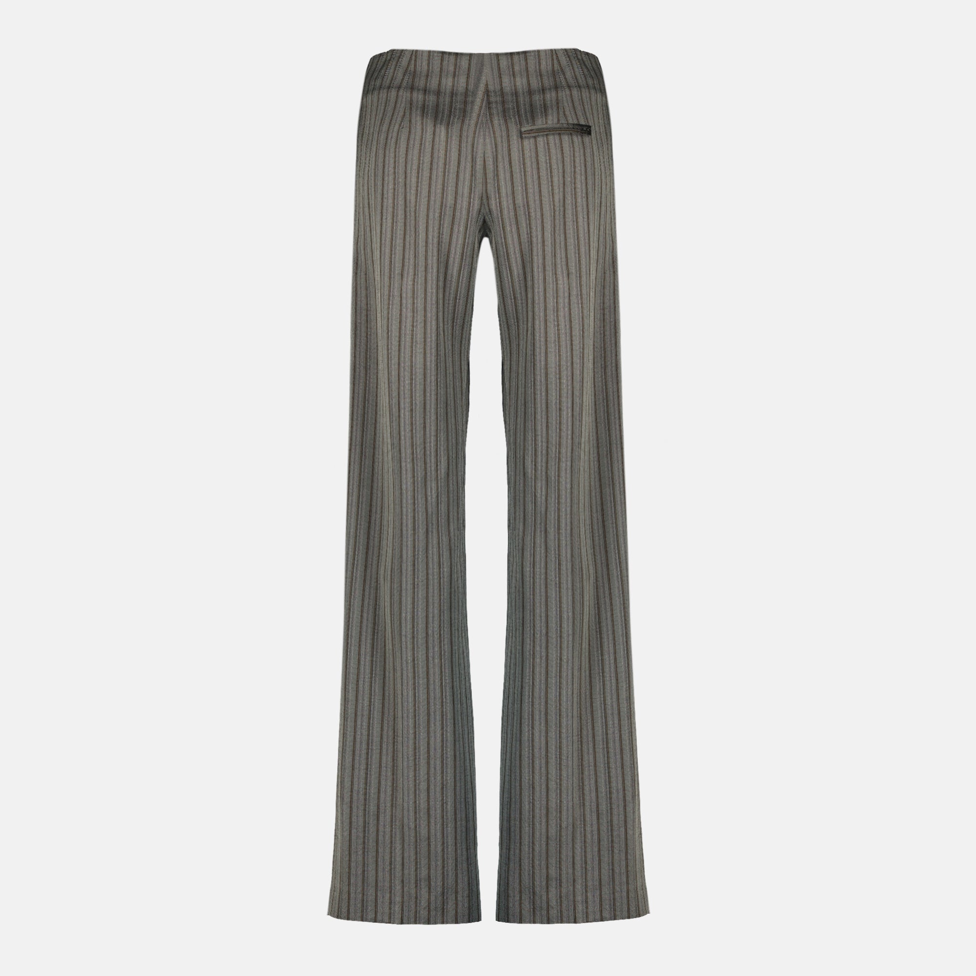 Image of the Reyer gray striped pants from the brand Christopher Esber for Women - Spring-Summer 2026 - Back View