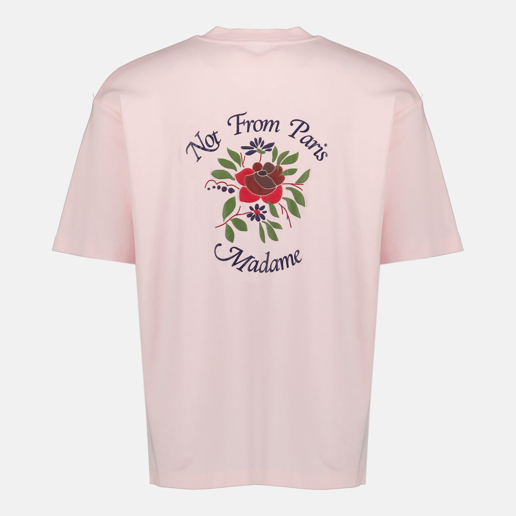 Image de l'article T-shirt Slogan Rose rose de la marque Drole De Monsieur pour Homme - Saison Printemps-Été 2026 - Vue de Dos