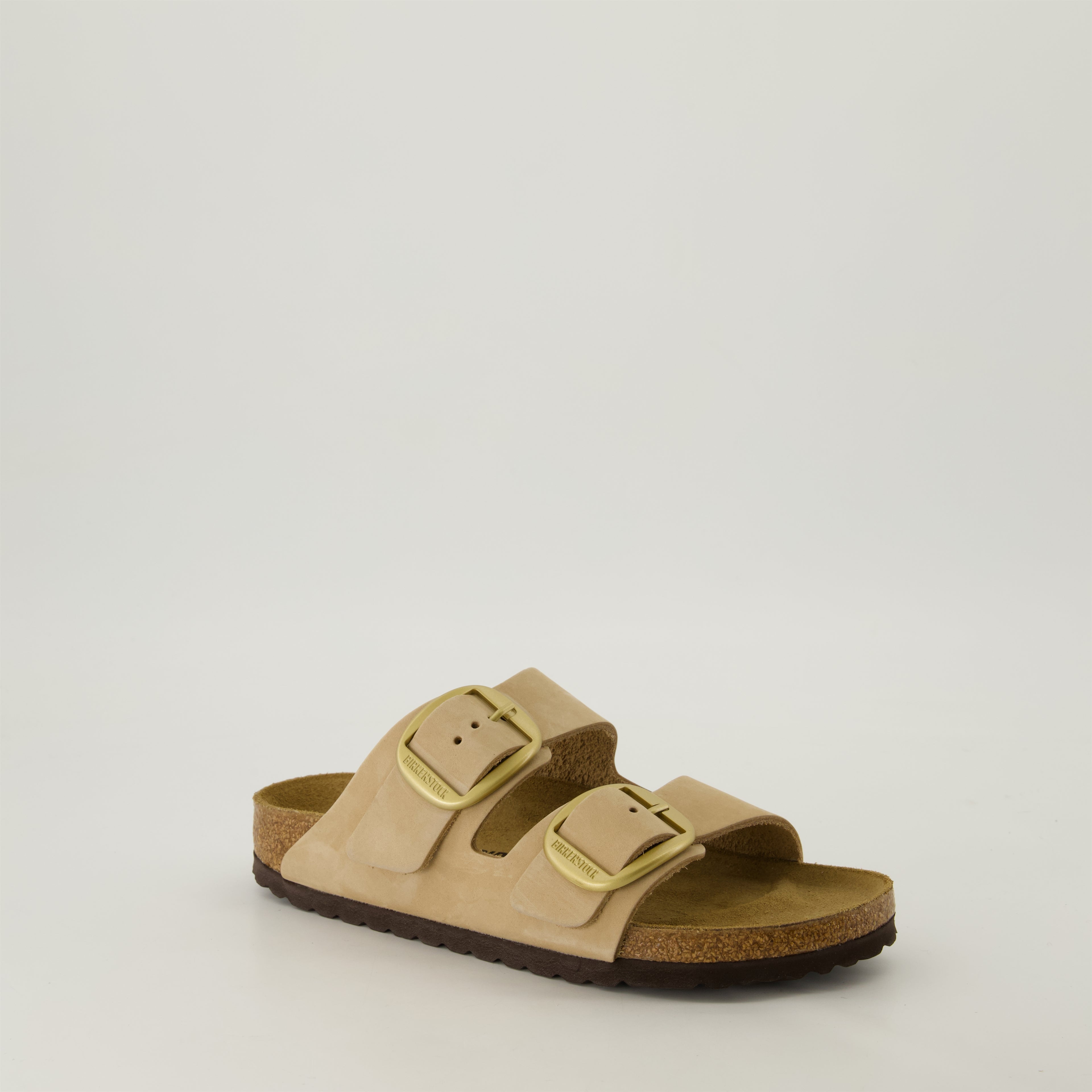 Chaussures ouvertes Sandales Arizona big buckle Birkenstock Beige Femme