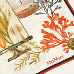 Bild des beigefarbenen bedruckten Seiden-Twill-Schals der Marke Max Mara für Damen - Frühling-Sommer 2026 - Detaillierte Ansicht_3