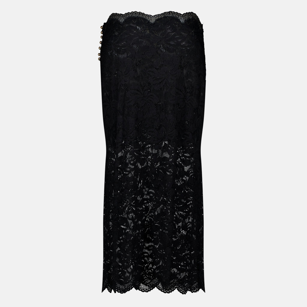 Jupes ブラックレースミディスカート Rabanne Noir Femme
