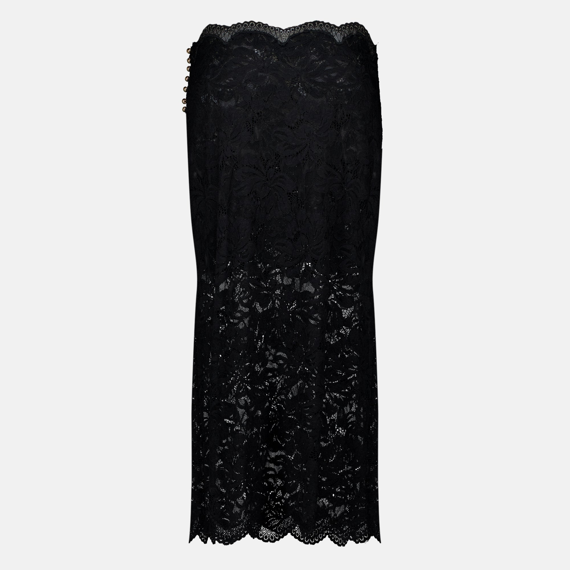 Jupes Jupe midi en dentelle noire Rabanne Noir Femme