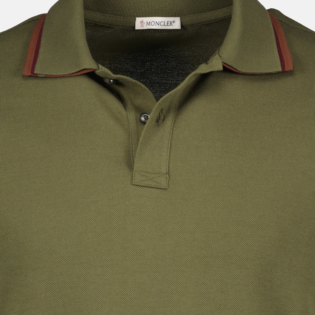 Polos カーキコットンピケポロ Moncler Kaki Homme