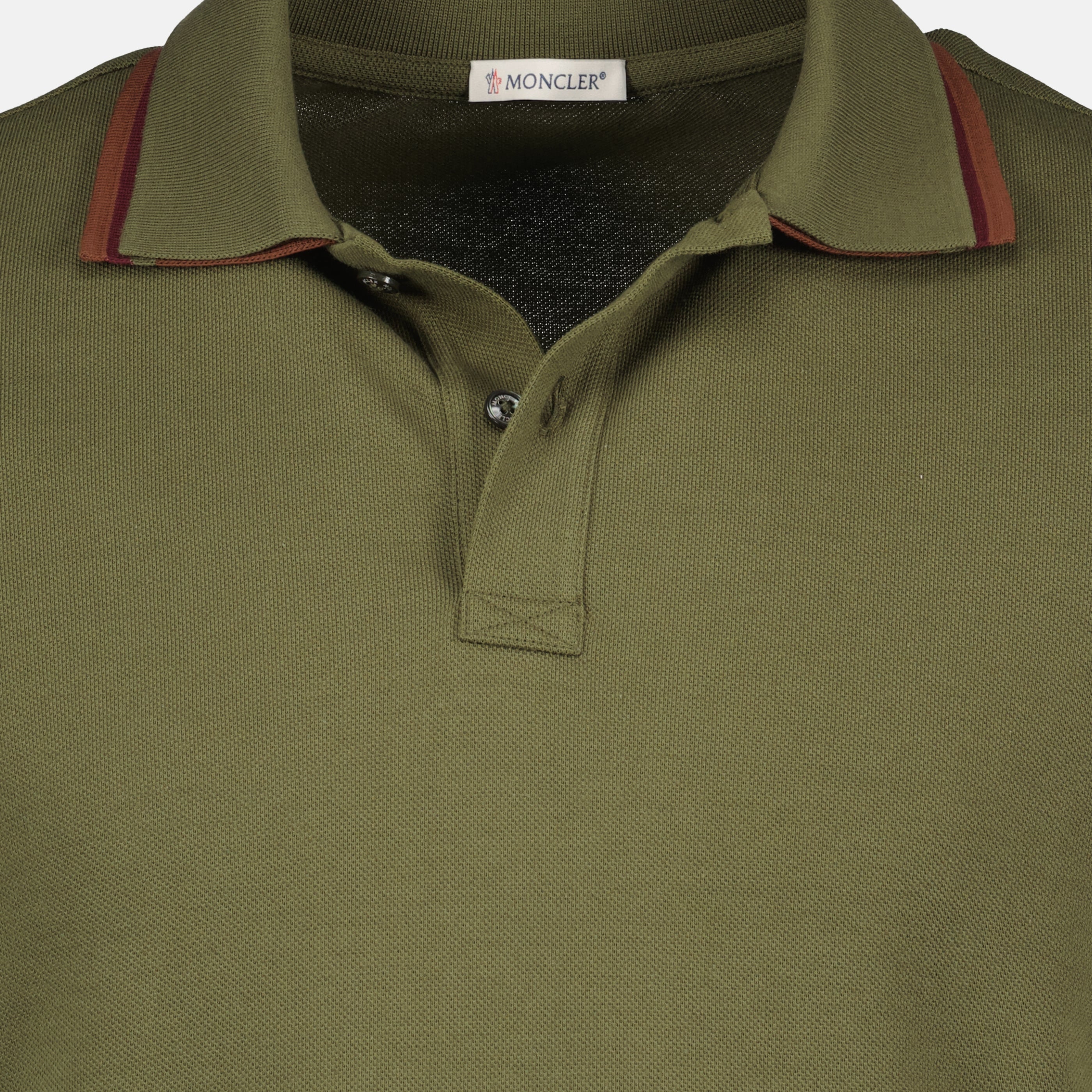 Polos カーキコットンピケポロ Moncler Kaki Homme