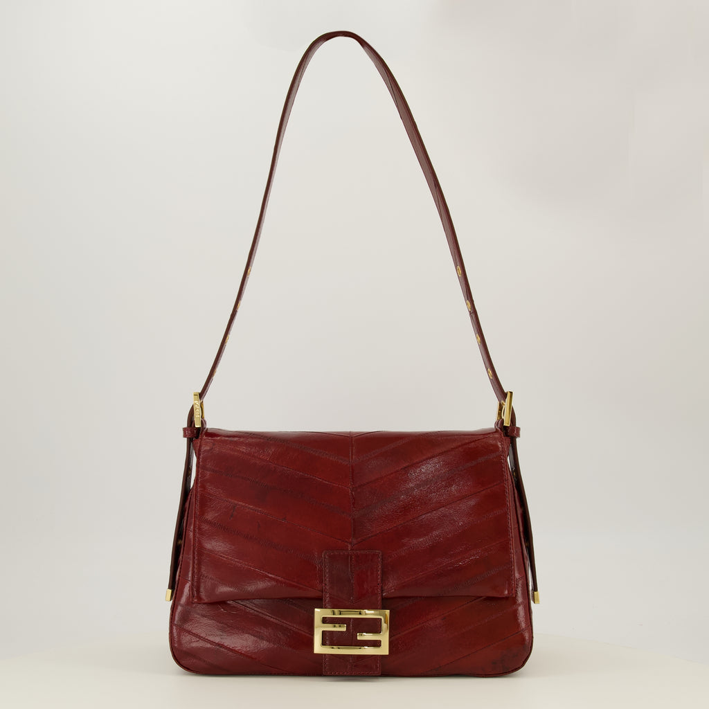 Sacs à main et épaule Sac Flap 26325 en myxine bordeaux Fendi Bordeaux Femme