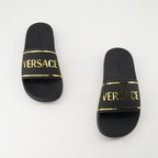 Sapatos abertos Chinelos com Logo Versace Preto Femme