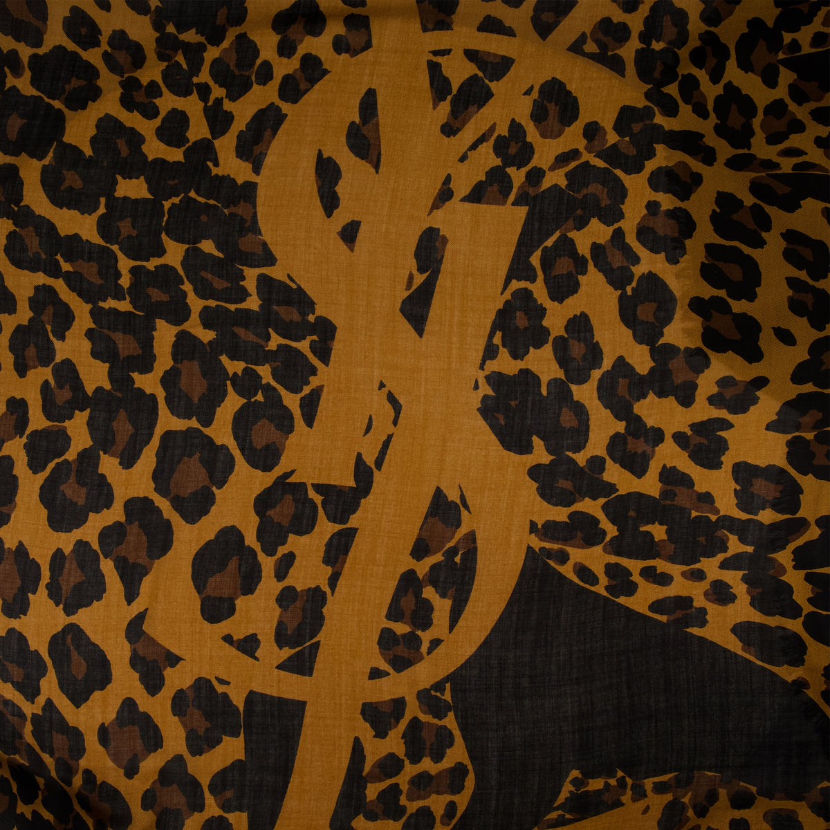 Écharpes, foulards et gants Square Leopard in Twill di Lana Saint Laurent Marron Femme