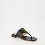 Zapatos abiertos Sandalias de Cuero VLogo Valentino Garavani Negro Femme
