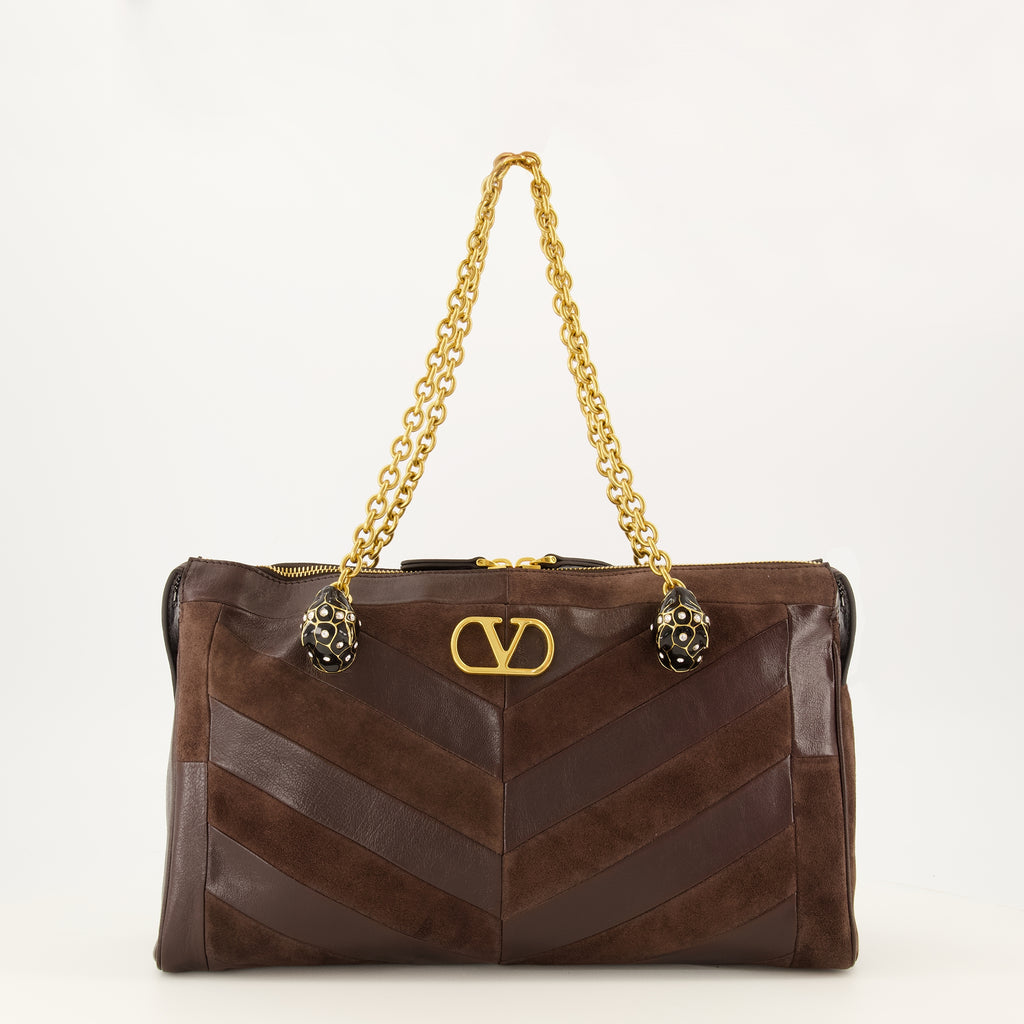 Sacs à main et épaule ブラウンレザーのミディアム・パンテアバッグ Valentino Garavani Marron Femme