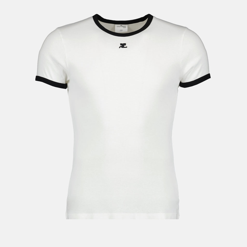 T-shirts T-shirt signature contrasté Courrèges Blanc Homme