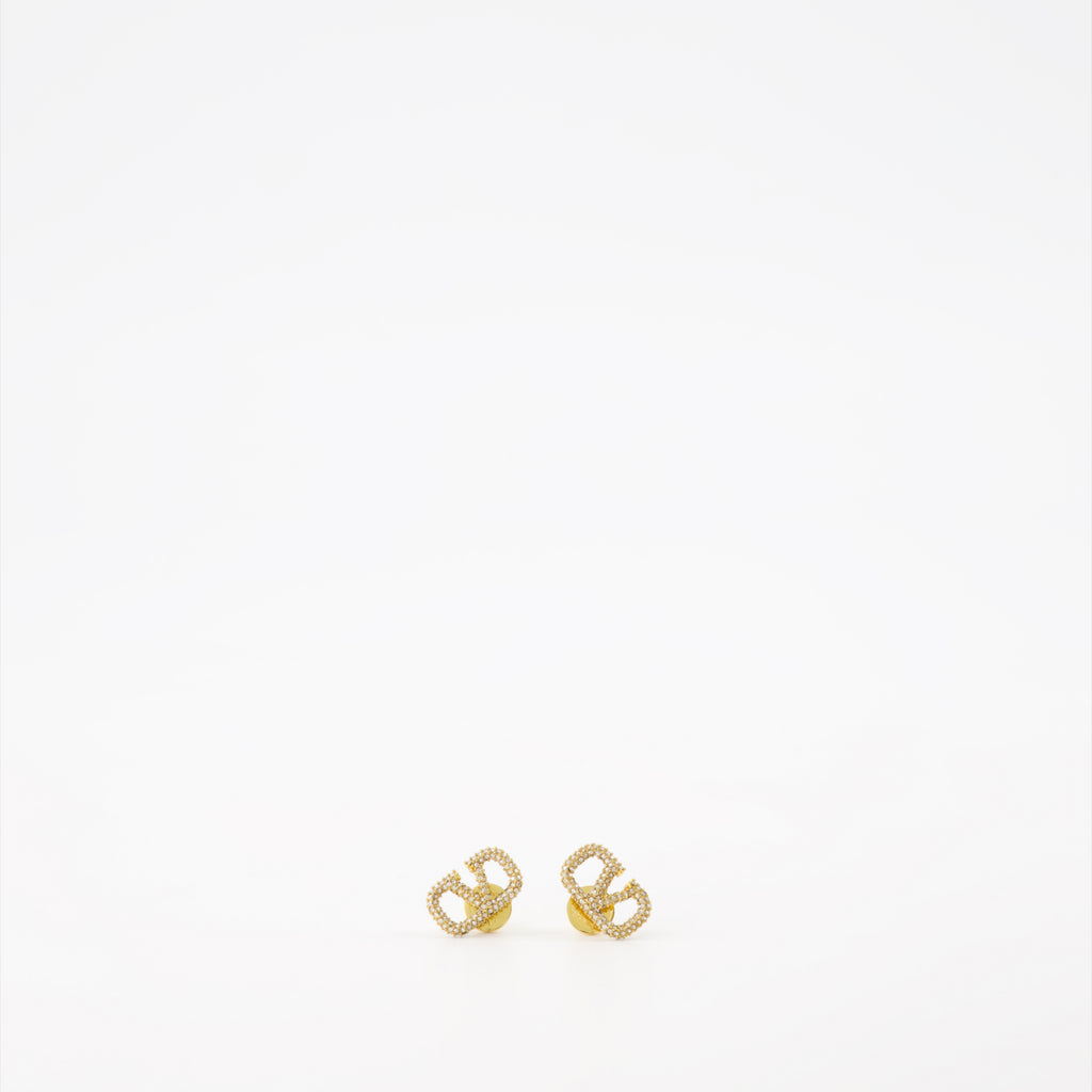 Bijoux Boucles d'oreilles Vlogo en cristaux Valentino Garavani Doré Femme