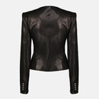 Image de l'article Veste Nara en cuir de la marque Khaite pour Femme - Saison Printemps-Été 2026 - Vue de Dos