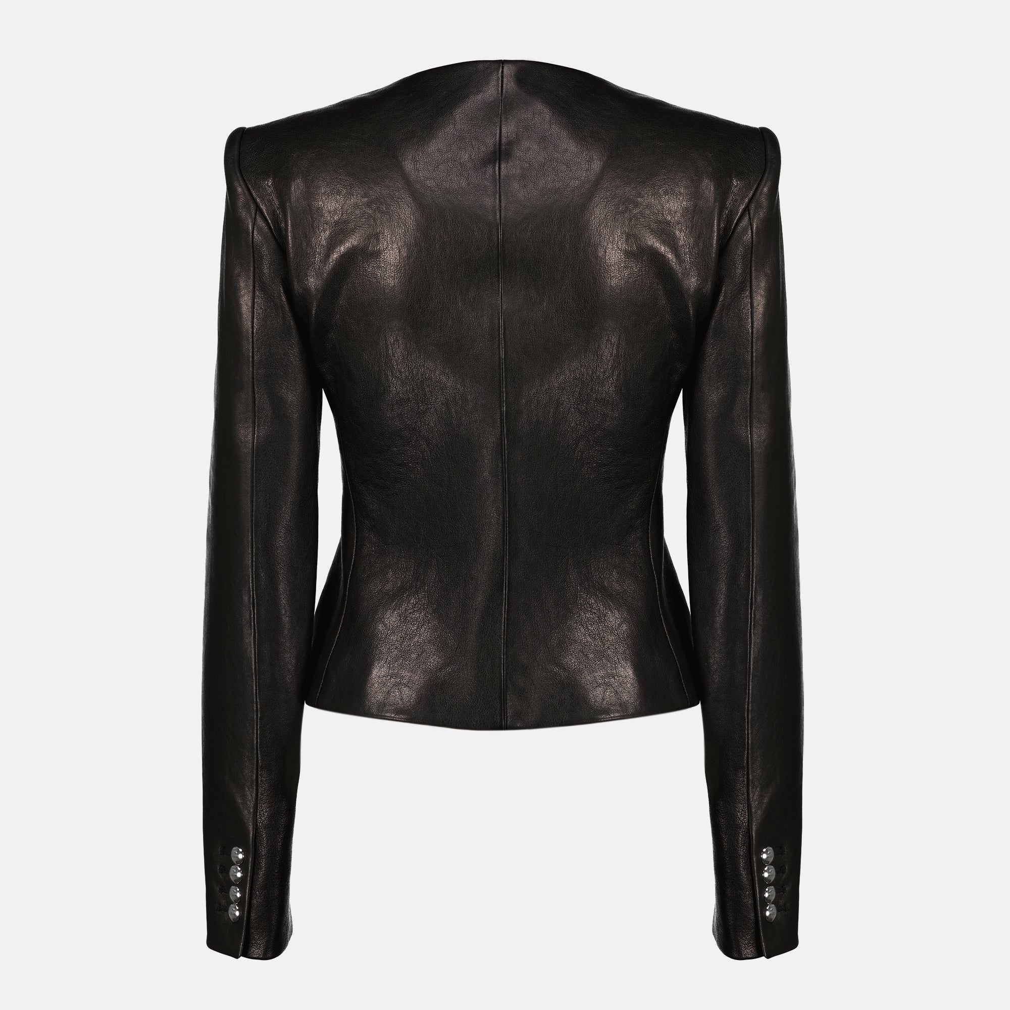 Image de l'article Veste Nara en cuir de la marque Khaite pour Femme - Saison Printemps-Été 2026 - Vue de Dos