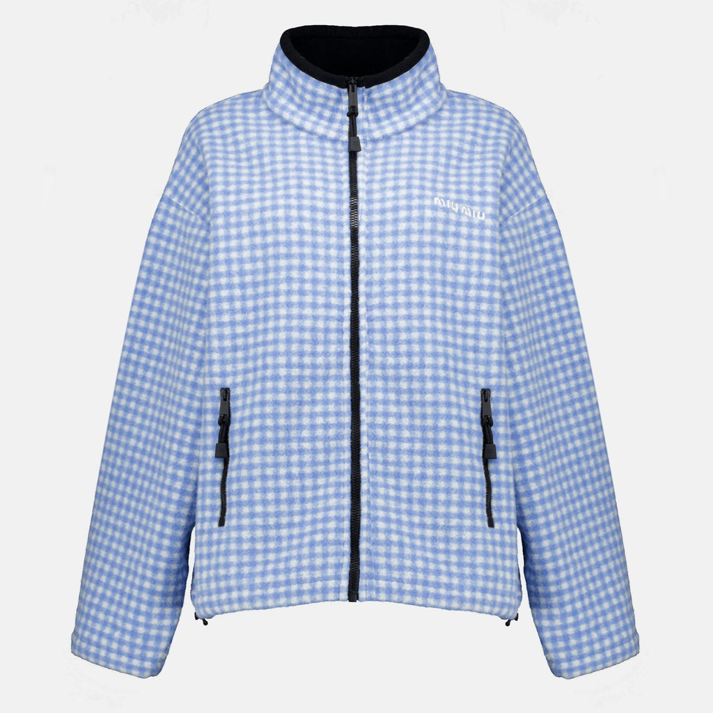 Vestes Casaco de Lã Vichy Miu Miu Bleu Femme