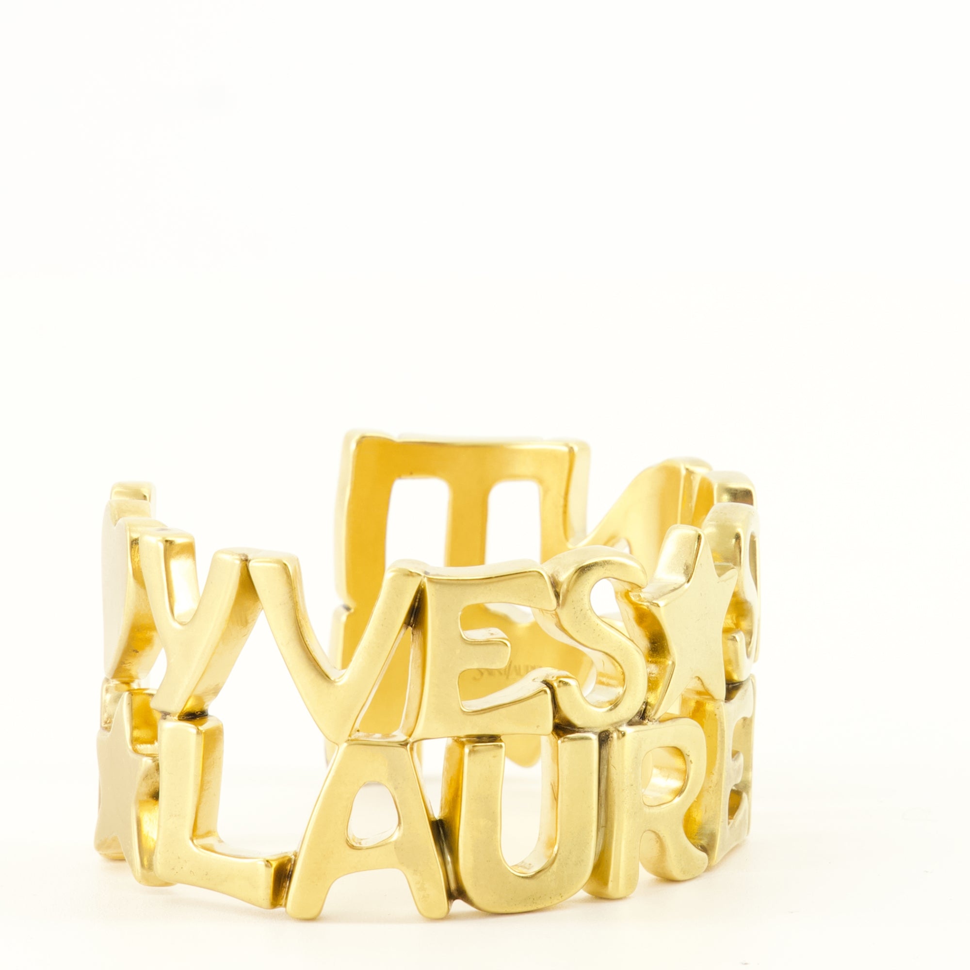 Bijoux Manchette en métal doré Saint Laurent Doré Unisexe