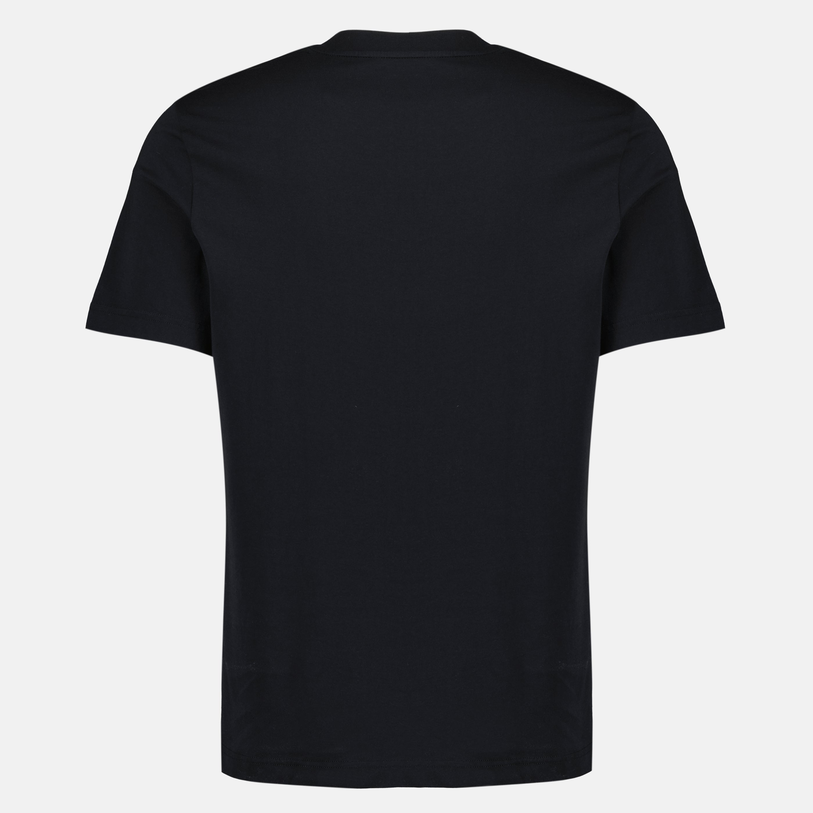 T-shirts T-Shirt de Algodão com Logótipo Tricolor Azul Marinho Moncler Bleu foncé Homme