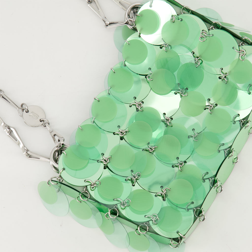 Sacs à main et épaule Sac disques Sparkle Rabanne Vert Femme