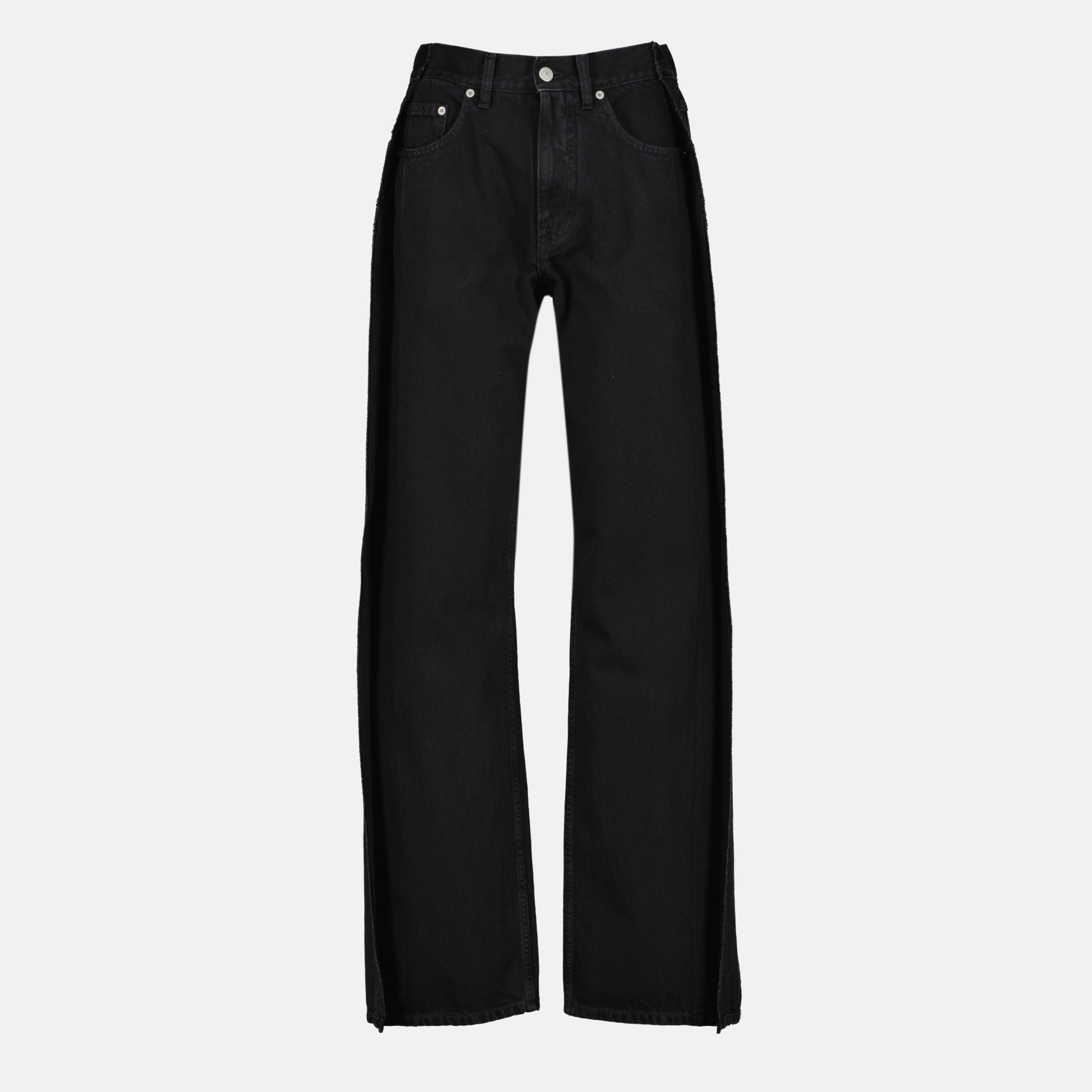 Image de l'article Jean droit en denim noir de la marque Mm6 pour Femme - Saison Automne-Hiver 2025 - Vue de Face