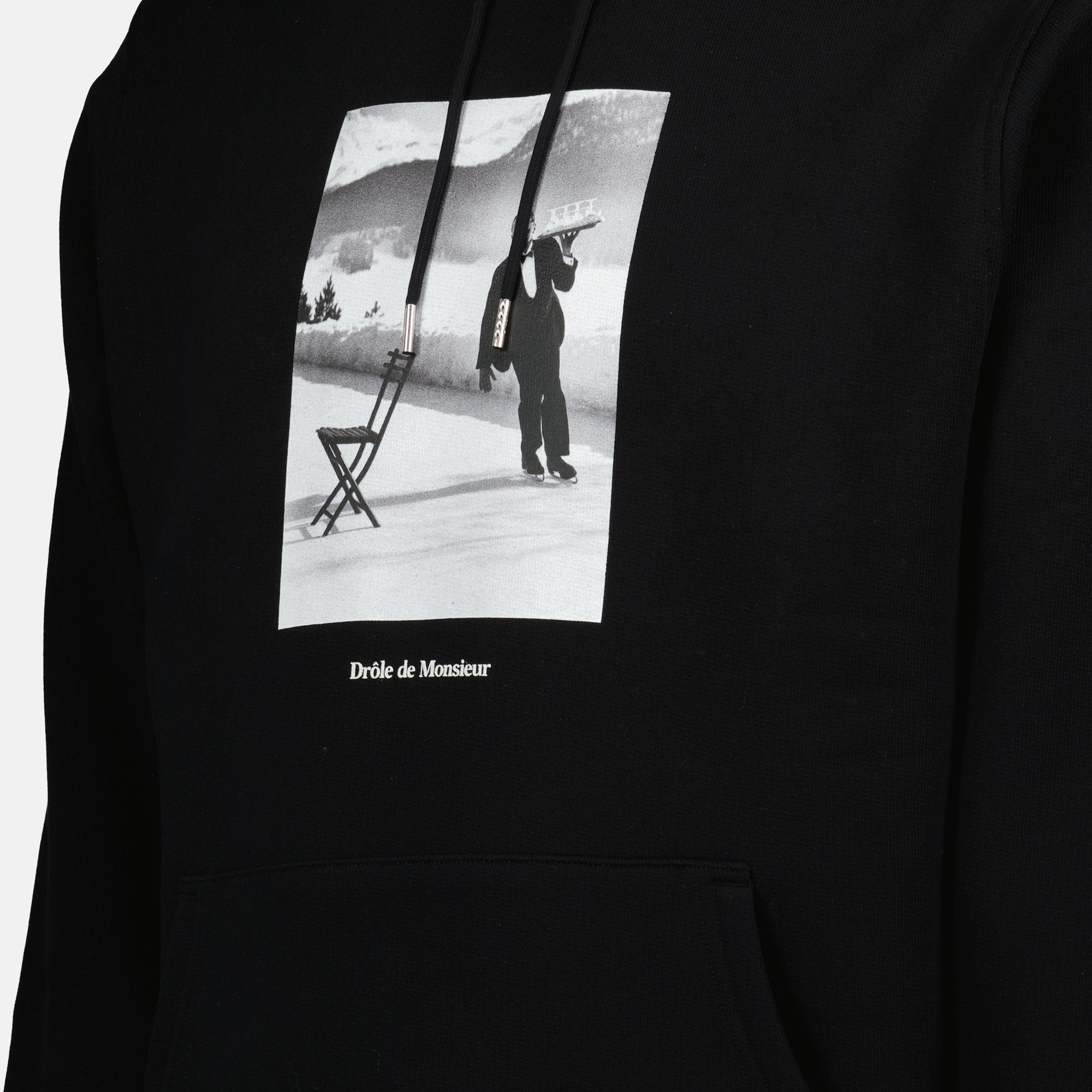 Immagine della felpa con cappuccio con slogan del marchio Drole De Monsieur per uomo - Stagione Autunno-Inverno 2025 - Vista Dettagliata 1