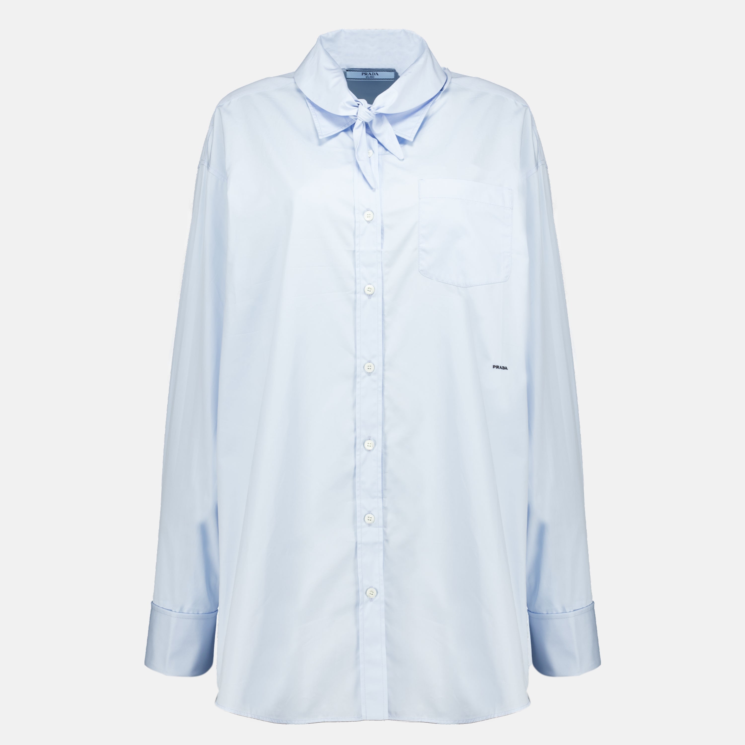 Chemises Chemise bleu en popeline Prada Bleu Femme