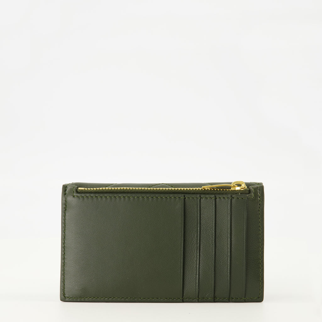 Image of the Cassandre Dark Green Fragment Cardholder by Saint Laurent for Women - Fall-Winter Season 2025 - Back View