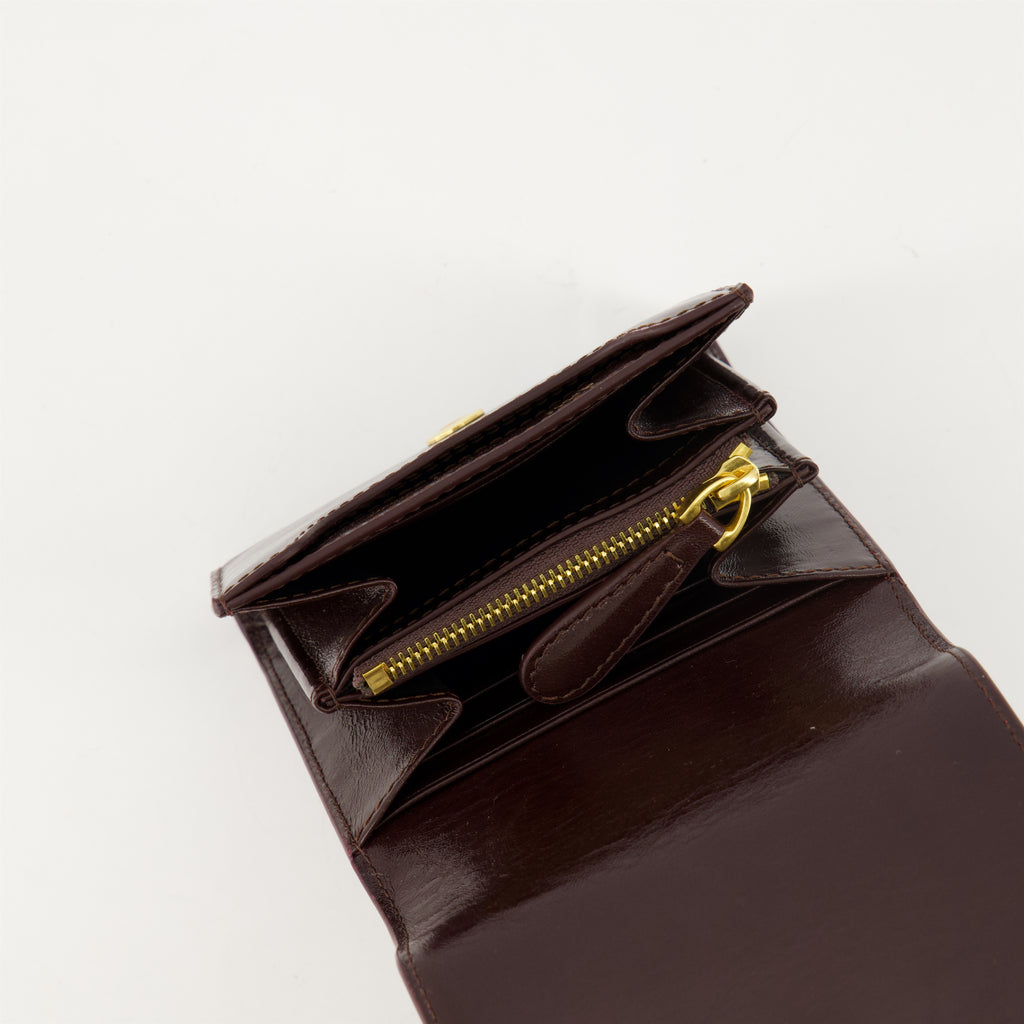 スモールレザーグッズ Portefeuille en cuir Paris Paris Ami PARIS ボルドー ユニセックス