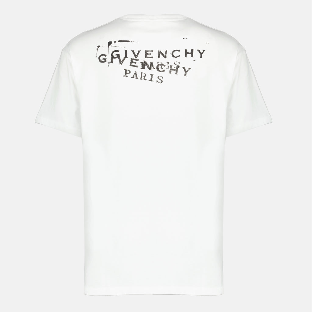 Image de l'article T-shirt Givenchy Stamp blanc de la marque Givenchy pour Homme - Saison Printemps-Été 2026 - Vue de Dos