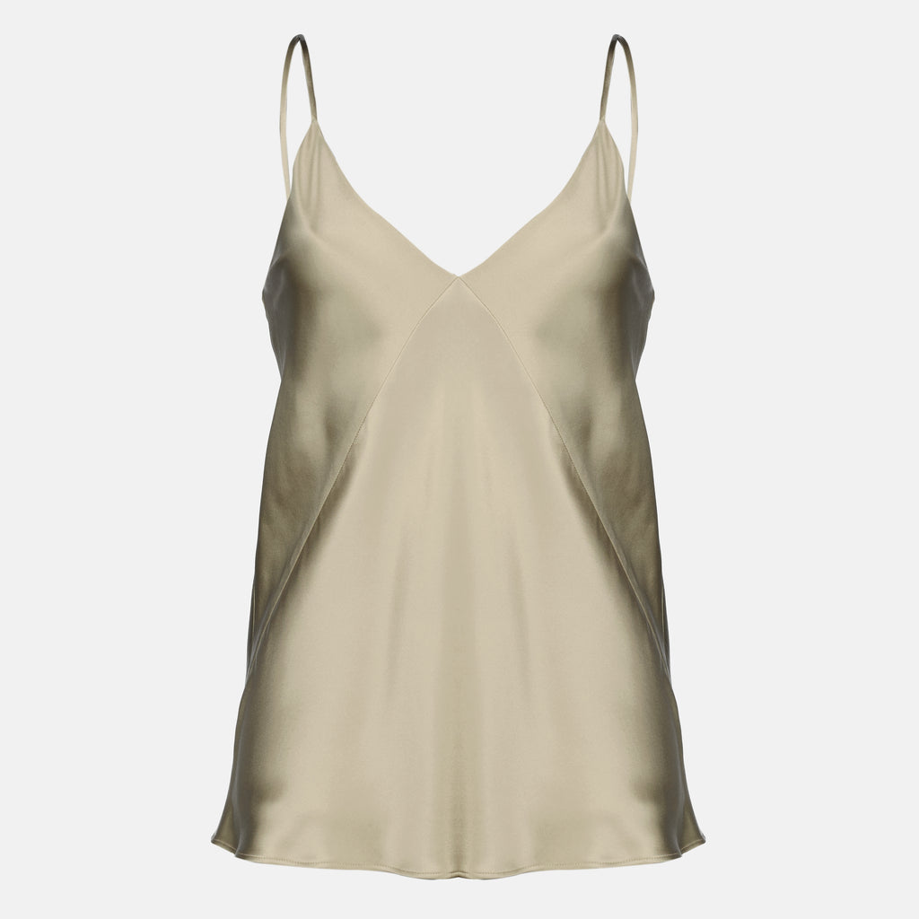 Immagine del top in raso di seta beige di Max Mara per Donna - Collezione Primavera-Estate 2026 - Vista Frontale