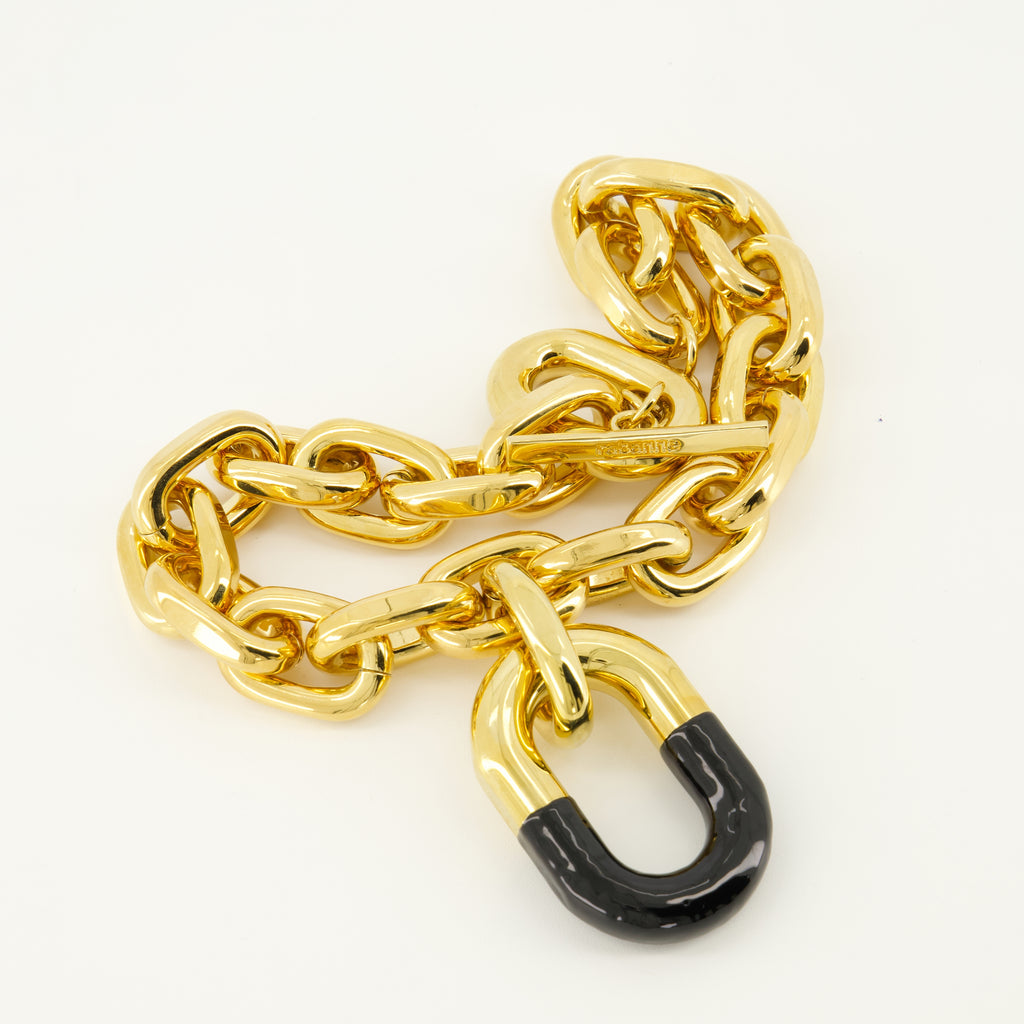 Imagen del collar XL Link negro y dorado de la marca Rabanne para mujer - Temporada Primavera-Verano 2026 - Vista Detallada_2