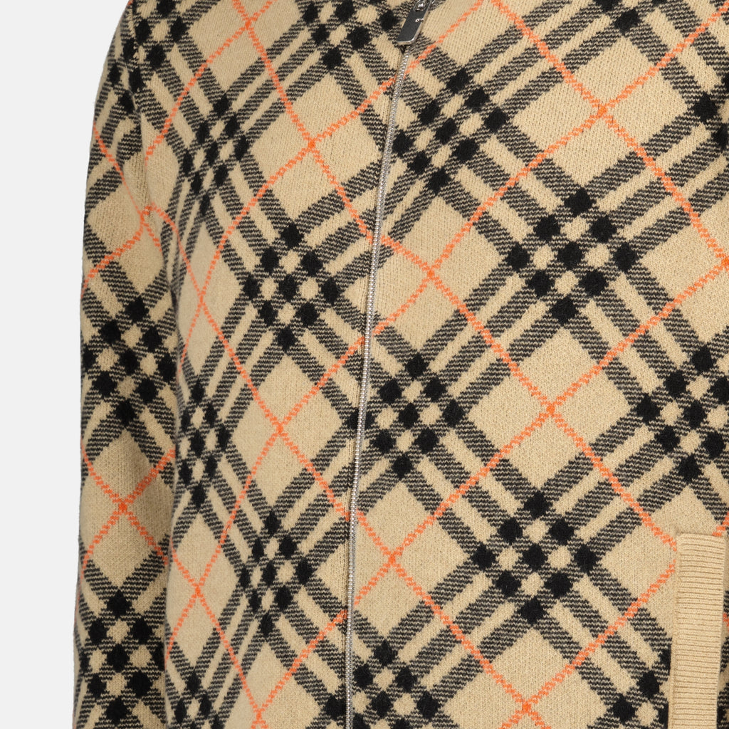 Jackets Checked Cashmere Bomber Burberry Beige Homme