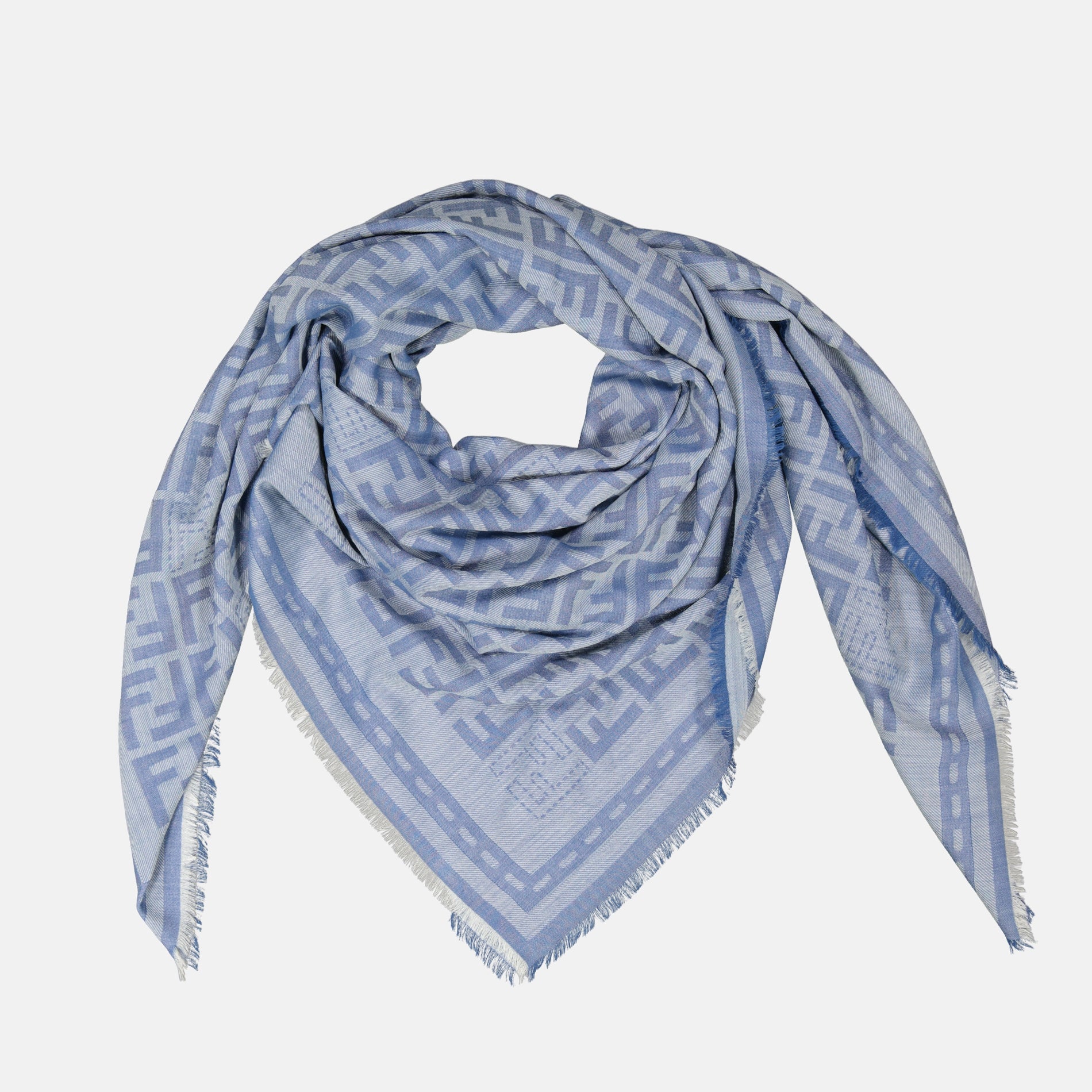 Lenços e luvas Xale FF Fendi Azul Femme