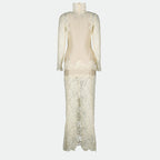 Kleider Robe longue en dentelle Rabanne Weiß Femme