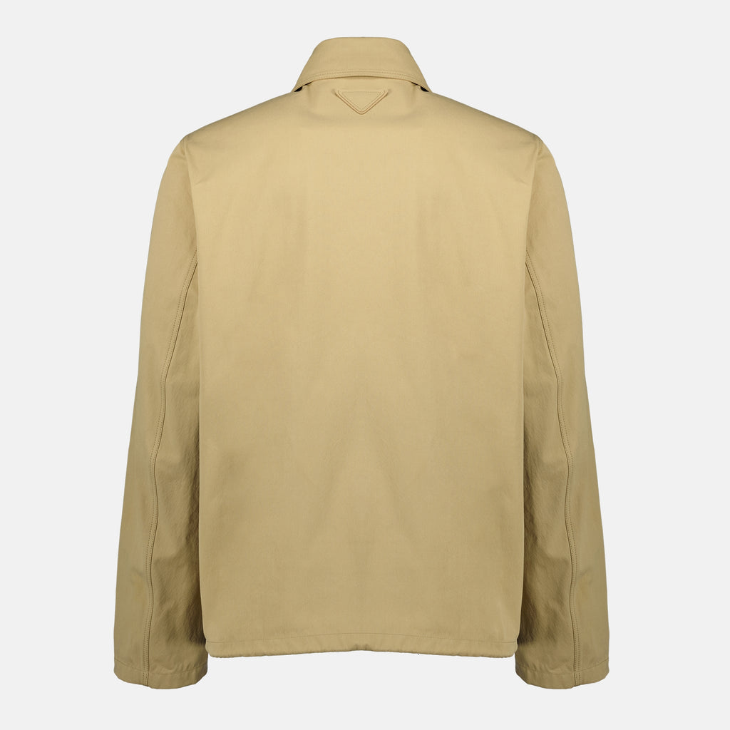 Image de l'article Veste en coton beige de la marque Prada pour Homme - Saison Printemps-Été 2026 - Vue de Dos