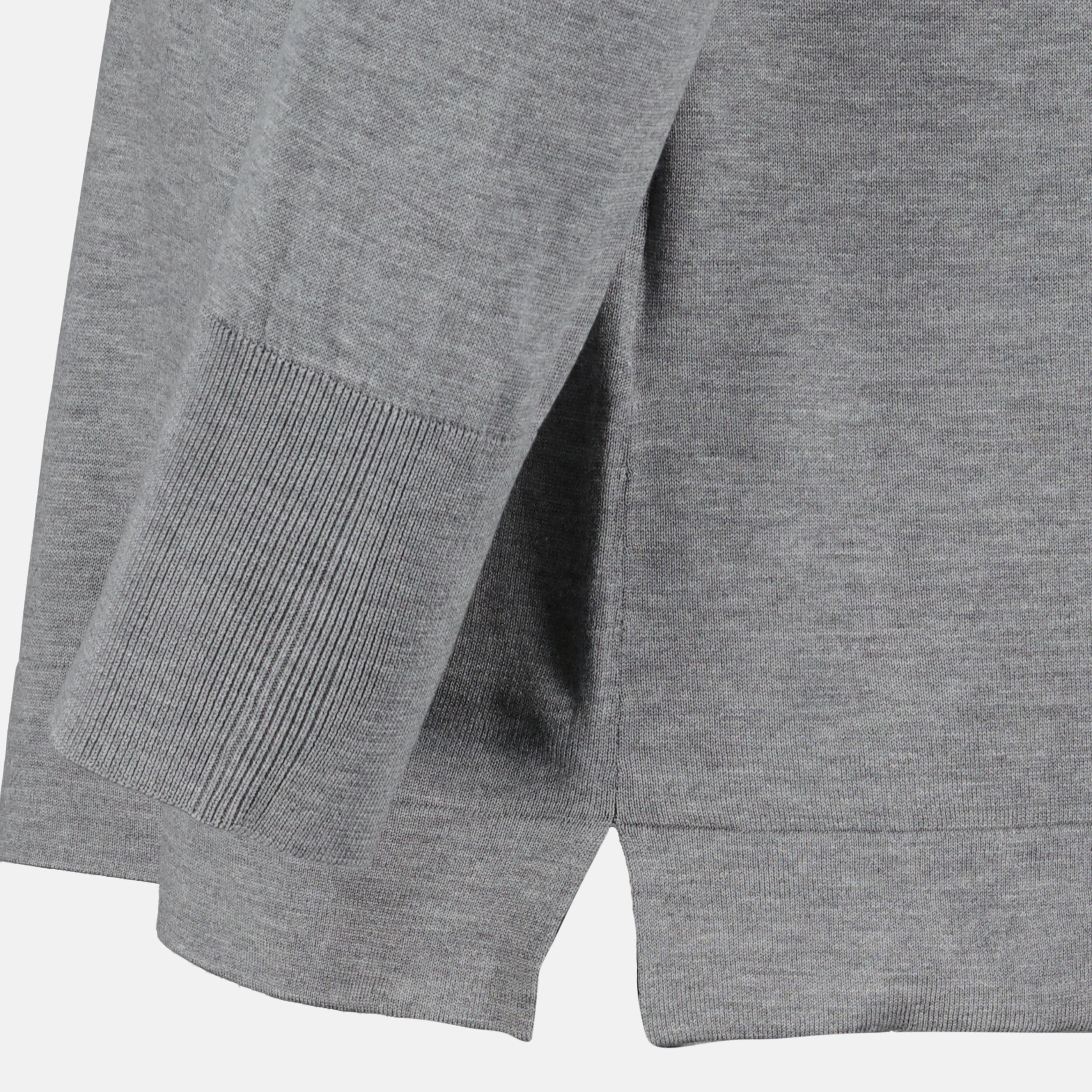 Image de l'article Polo Simone gris en lyocell et laine de la marque Officine Générale pour Homme - Saison Printemps-Été 2026 - Vue détaillée_2